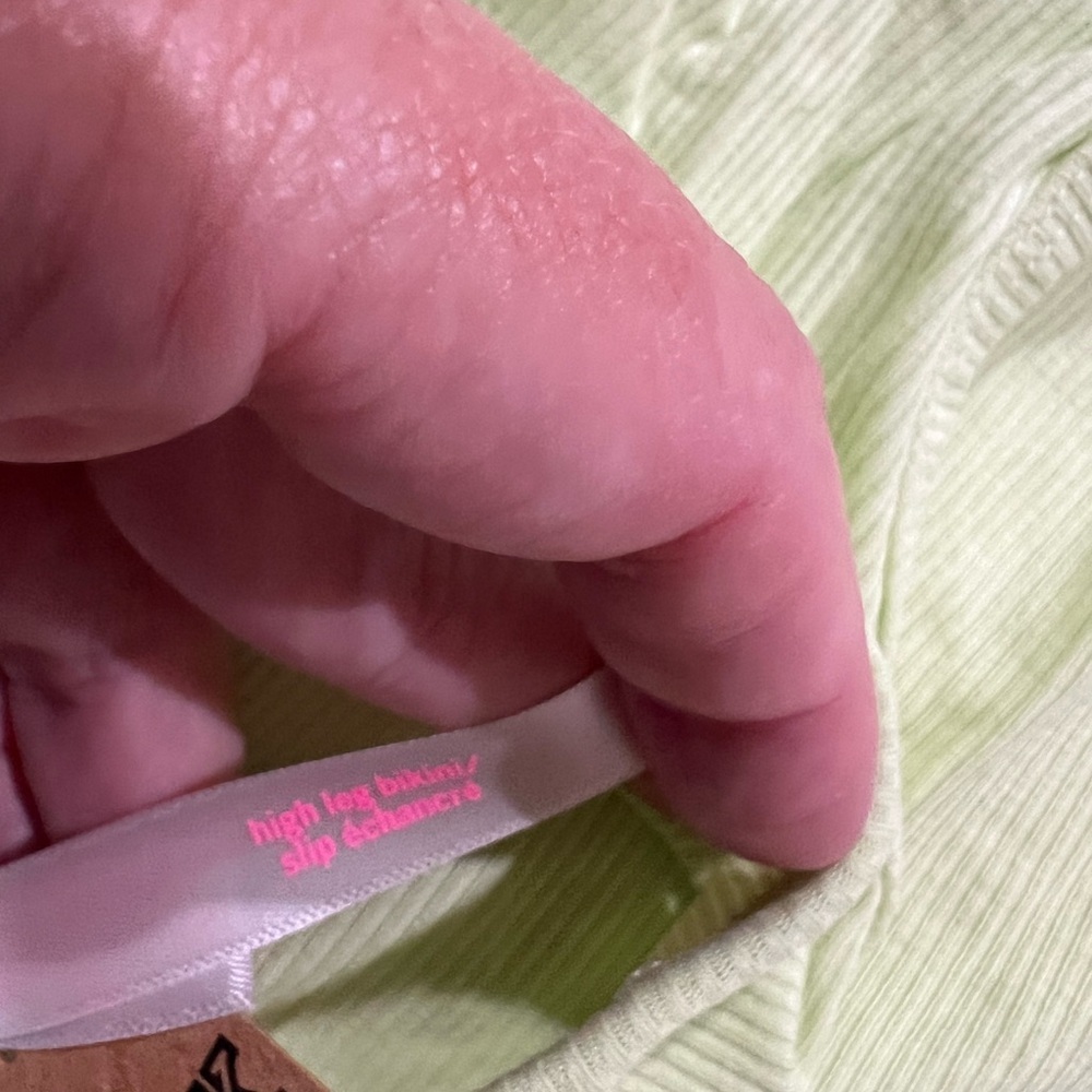 NEW NIP VS PINK victoria secret bikini panty underwear XL green lime pear - Picture 4 of 6